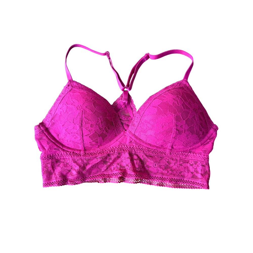 Victoria's Secret Lace Racerback Bralette Pink Size M